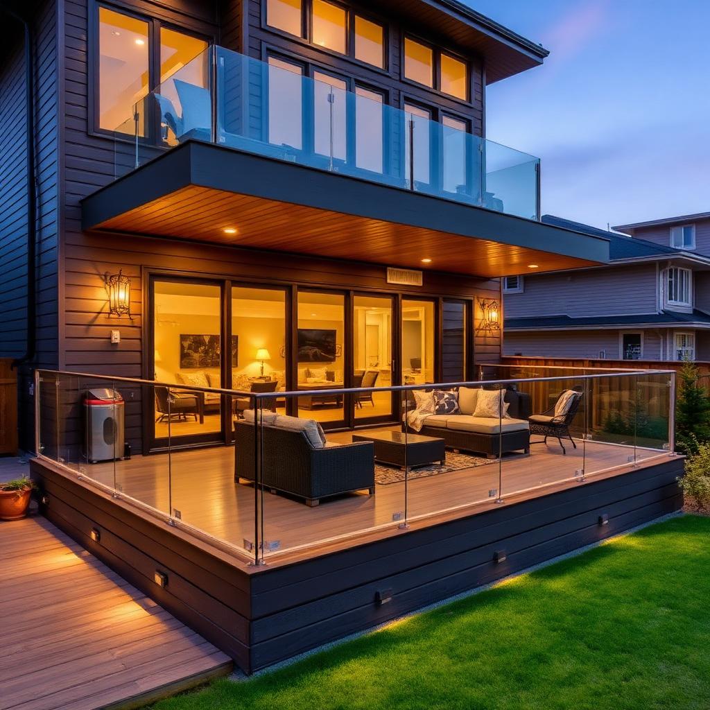 Composite Deck & Glass Railing